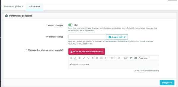 Guide pratique pour activer le mode maintenance sur prestashop